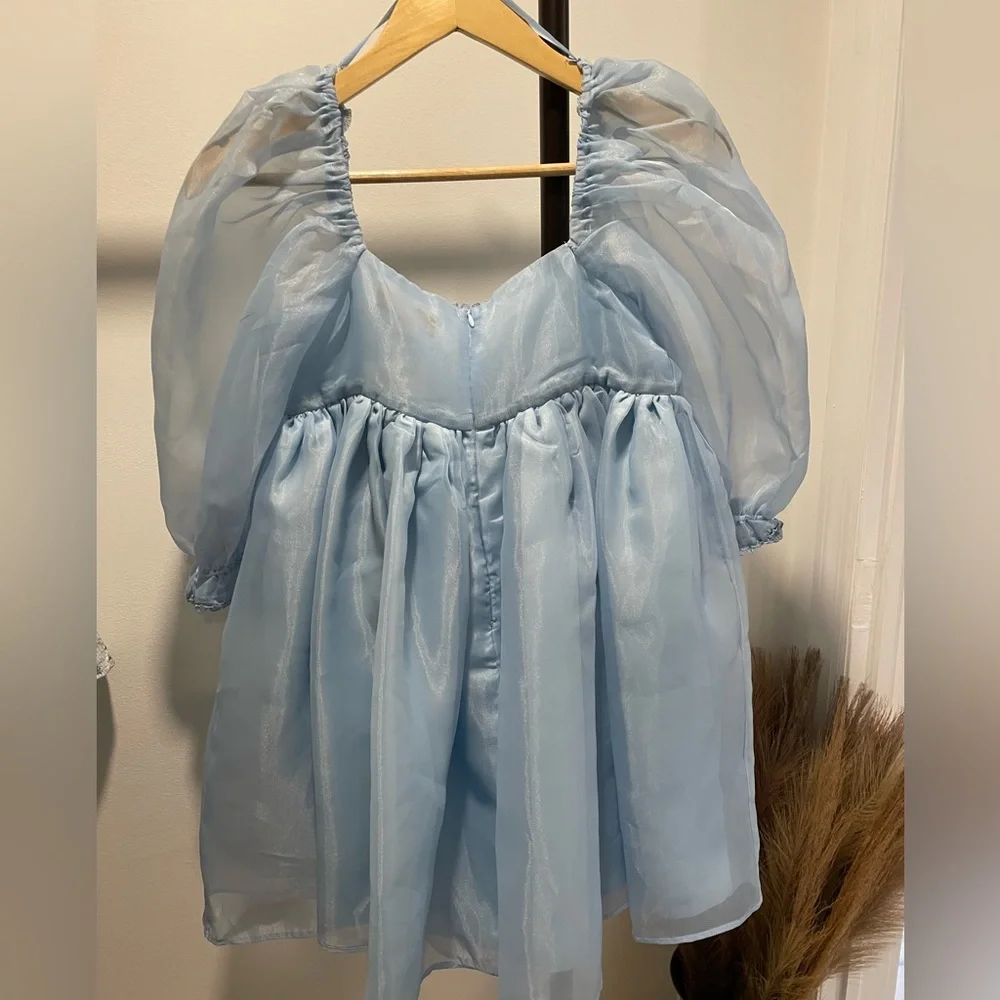 Tulle Puffy Babydoll Dress Blue - Picture 5 of 7